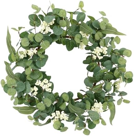 18 Inch Eucalyptus Wreath for Front Door Decor