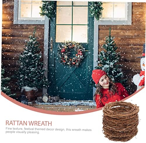 IMIKEYA 20pcs Christmas Woven Rattan Door Wreath Decor