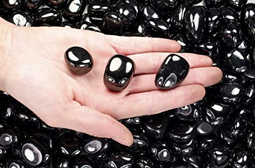 Fantasia Tumbled Black Jet Stones 1 lb - Small 075-125
