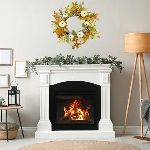 22 Inch Artificial Fall Wreath Autumn Door Decor