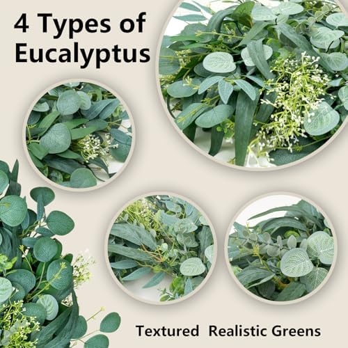 26 Inch Eucalyptus Wreath for Front Door Year Round