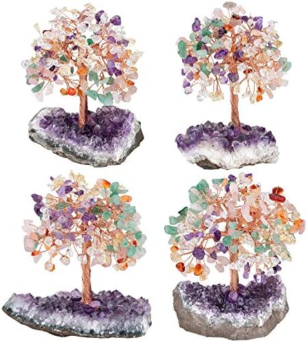 Mookaitedecor Bundle - 2 Items Natural Raw Crystals Chakra Crystal Tree