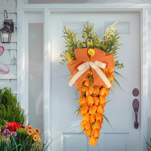 Easter Tulip Swag Wreath Decor for Front Door