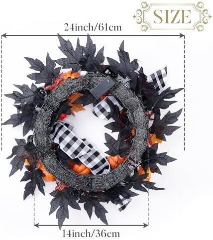 Valery Madelyn 24 Inch Collapsible Halloween Wreath with Lights