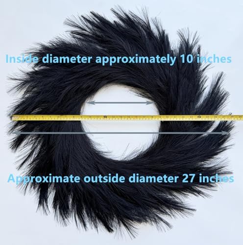 27 Artificial Pampas Grass Wreath - Black
