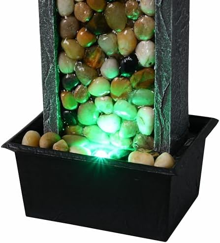 Kalona 106 Inch Indoor Waterfall Fountain with Colored LED Lights
