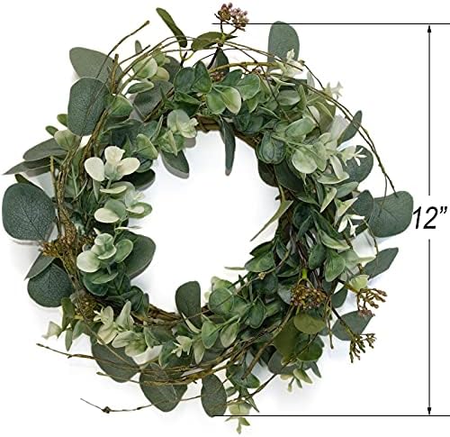 Idyllic 12 Inch Artificial Eucalyptus Wreath 2 Pack