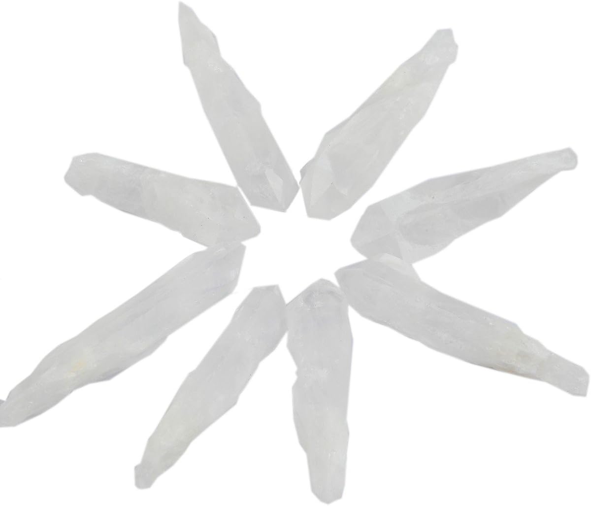 SUNYIK Natural Rock Quartz Crystal Point Specimen Pack of 10