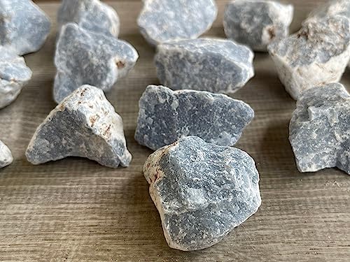 1 Pound Raw Angelite Stones - Natural Rough Angelite for Decor and Energy Work
