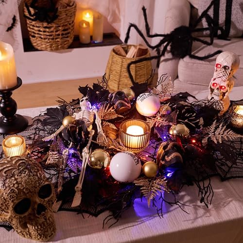 Collapsible Halloween Door Wreath with LED Lights