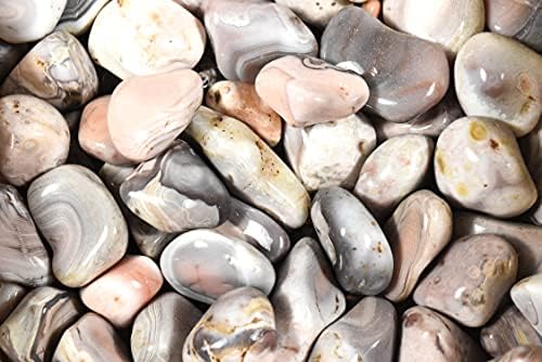 10pcs Pink Botswana Agate Tumbled Stones for Fountain Decor