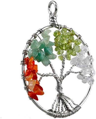 SUNYIK Tumbled Gemstone Pendant Necklace for Women Men 1