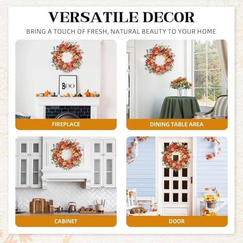 Hometrance 20 Inch Autumn Wreath for Front Door