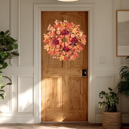 26 Inch Autumn Wreath for Front Door Decor