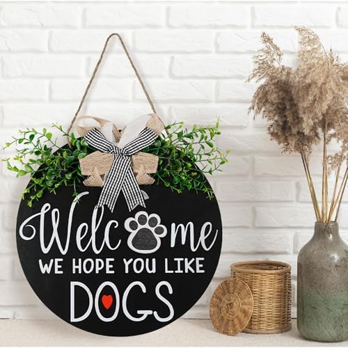 Zavothy Interchangeable Welcome Wreath Sign for Farmhouse Front Porch Decor