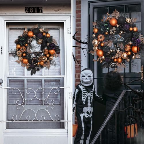 Valery Madelyn 18 Inch Pre-Lit Halloween Wreath with Lights