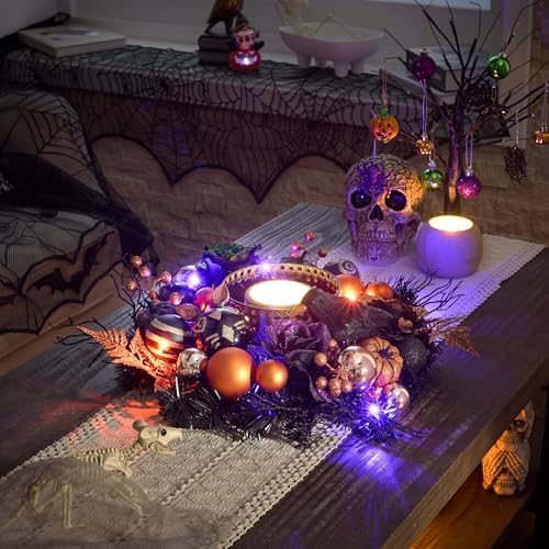 Valery Madelyn 18 Inch Pre-Lit Halloween Wreath with Lights