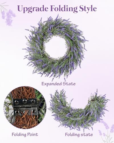 DDHS 24 Inch Summer Wreath for Front Door and Farmhouse Decor