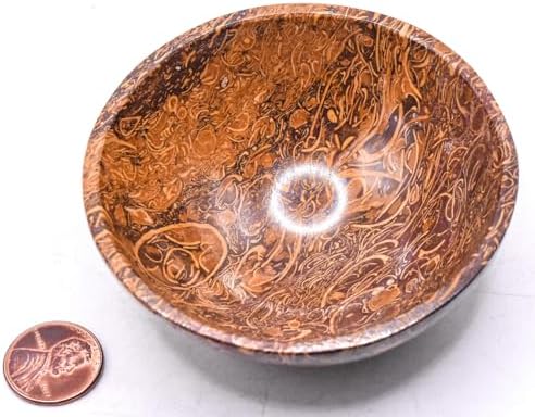 31 Inch Mariam Fossil Jasper Bowl Natural Gemstone Decor