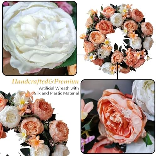 WANNA-CUL 20 Inch Spring Wreath for Front Door Decor