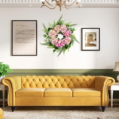 25 Inch Ombre Hydrangea Wreath for Front Door Decor