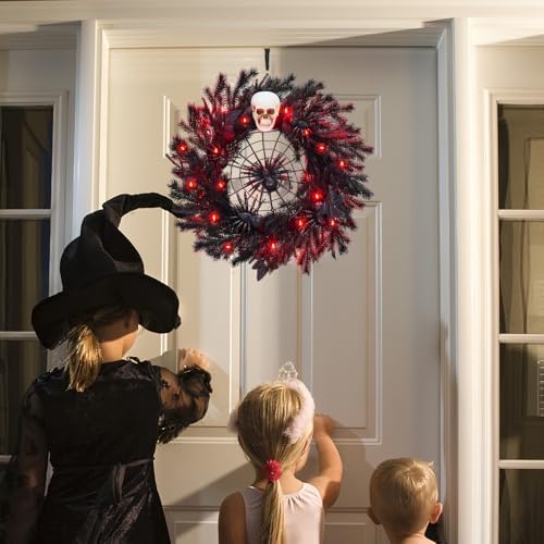 22 Inch Halloween Wreath with Lights