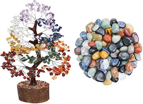 Crocon Seven Chakra Gemstone Tree Feng Shui Figurine