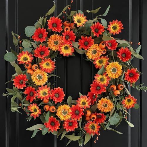 Hometrance 20 Inch Autumn Wreath for Front Door