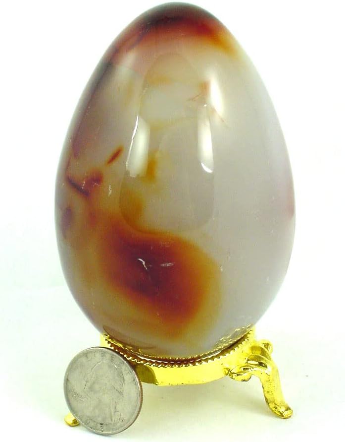 Carnelian Agate Egg 95mm X 63mm with Stand