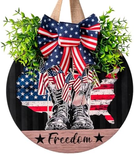 4th of July Patriotic Door Wreath Sign