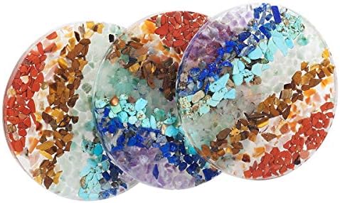 Nupuyai 7 Chakra Crystal Slice Set for Home Office