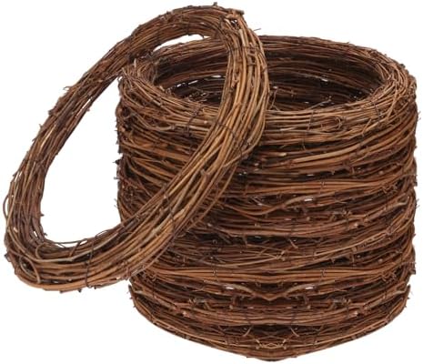 9 Pcs 10 Inch Natural Grapevine Wreath Set for DIY Crafts and Home Decor