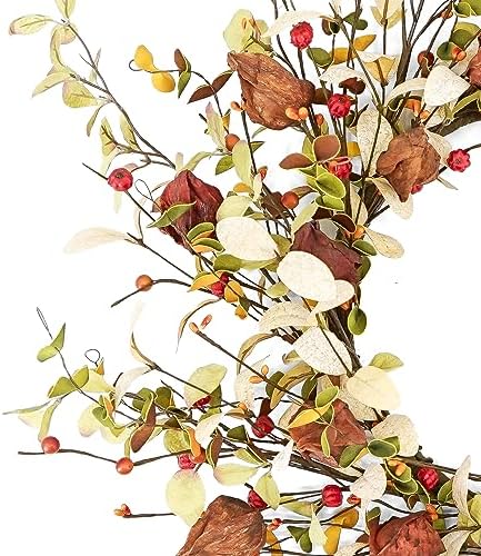 YNYLCHMX 18 Inch Fall Wreath for Front Door