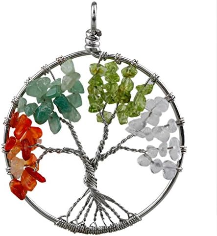 SUNYIK Tumbled Gemstone Pendant Necklace for Women Men 1