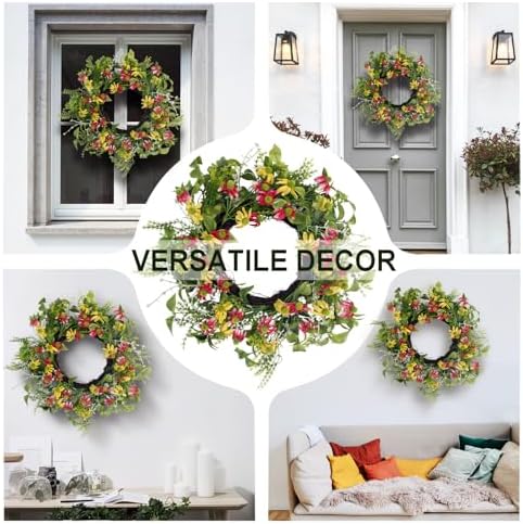 18 Inches Artificial Black-Eyed Daisy Wreath for Front Door