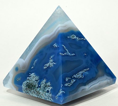 HQRP HC Set Rich Blue Agate Pyramid Clear Quartz Cabochon Decor Stones