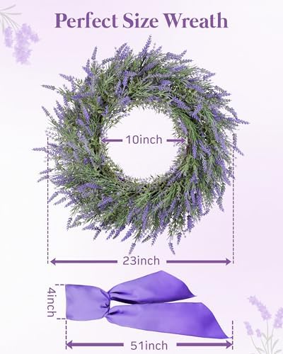 DDHS 24 Inch Summer Wreath for Front Door and Farmhouse Decor