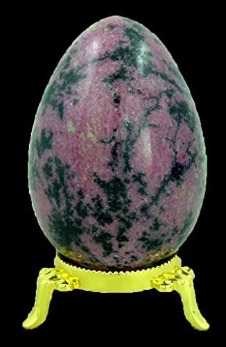 Australian Rhodonite Stone Egg with Stand