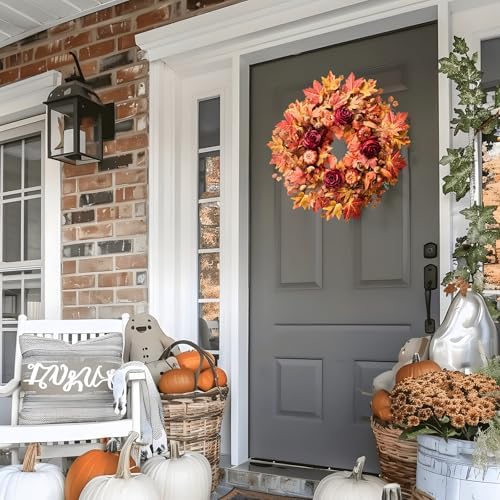 26 Inch Autumn Wreath for Front Door Decor