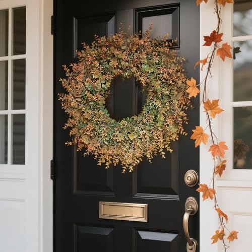 26 Inch Fall Wreath for Front Door Outdoor Decor