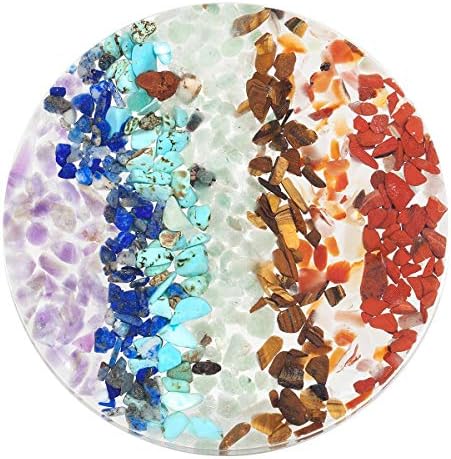 Nupuyai 7 Chakra Crystal Slice Set for Home Office