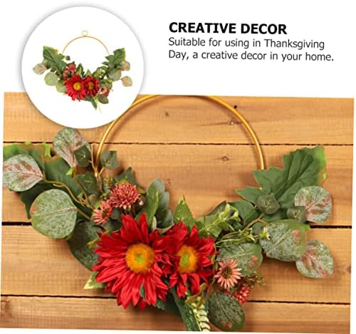 PRETYZOOM Artificial Sunflower Wreath for Thanksgiving Decor