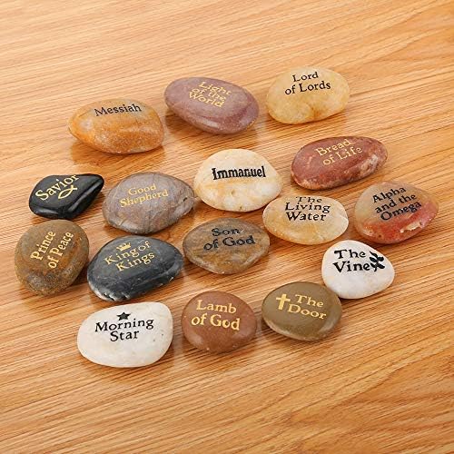 16PCS Names of Jesus Christ Engraved Stones