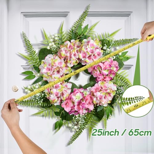 25 Inch Ombre Hydrangea Wreath for Front Door Decor