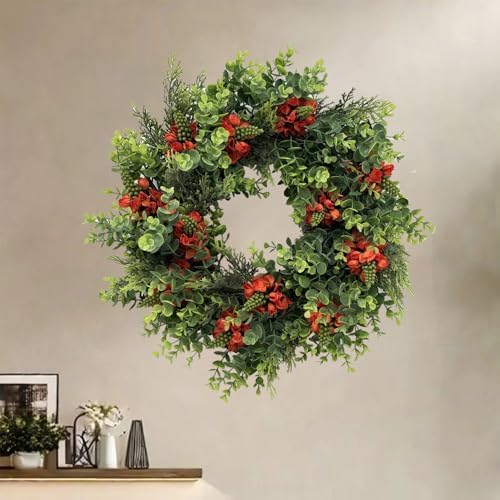 20 Inch Spring Summer Wreath for Front Door Decor