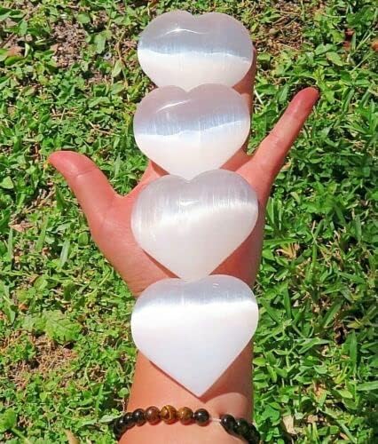Selenite Puffy Heart for Reiki and Stress Relief
