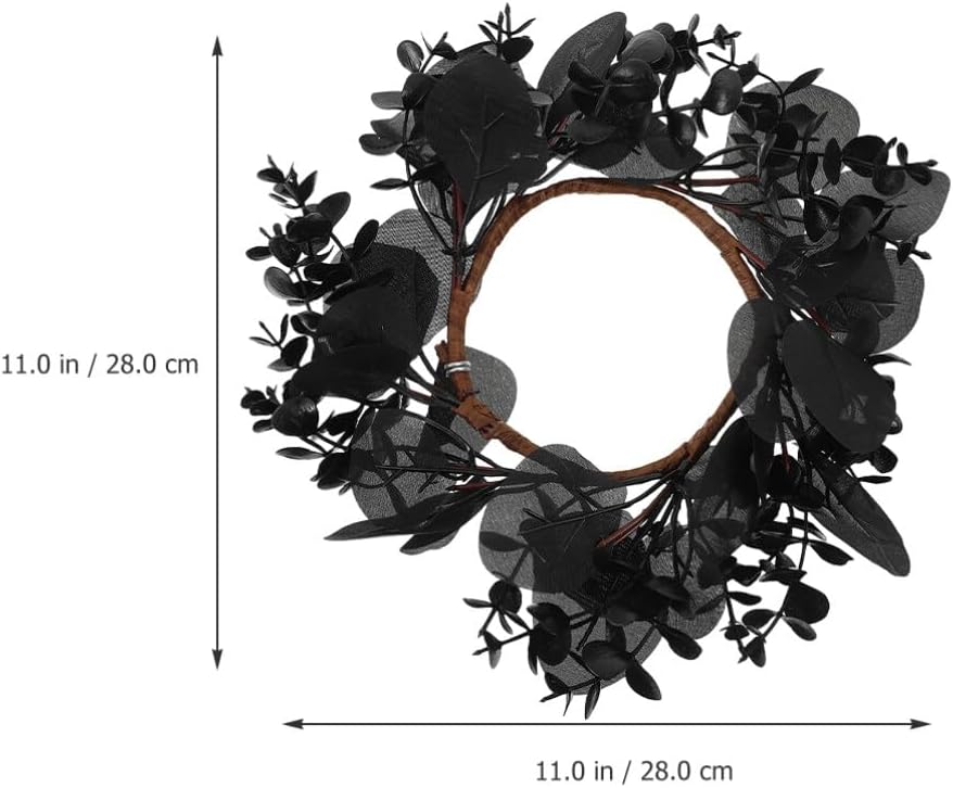 Yardwe Gothic Halloween Wreath 2pcs Black Twig Decor