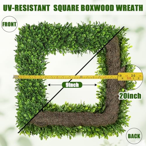 Artgar 20 Inch Boxwood Wreath for Front Door Decor