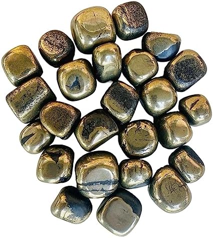 Golden Pyrite Tumbled Stones Bulk - 1 LB Natural Healing Crystals for Decor and Spirituality