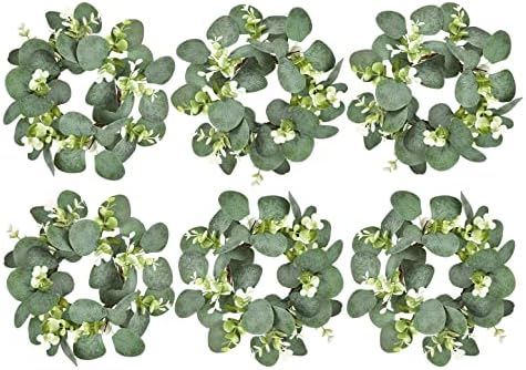 LSKYTOP 6Pcs Eucalyptus Wreath Set for Kitchen Decor